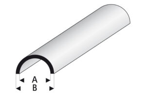 Profile en plastique demi tube 3,5x5mm