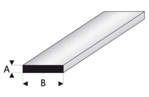 Profil en plastique rectangulaire 2,0 x 3,0 mm