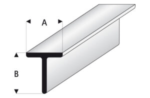 Profil en plastique T 5 x 5mm