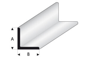 Profile en plastique en angle isocèle 6 mm