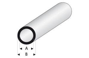 Profile en plastique tube ronde 6 x 8mm
