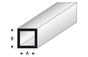 Profile en plastique tube carrée 6x8mm