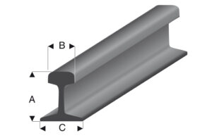 Profile en plastique rail H0 (1:87)