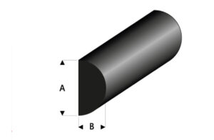 Profilé en caoutchouc semi-circulaire sans rainure 10 x 5,2mm