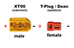 Câble convertisseur XT90 (m) - T-Plug (f)