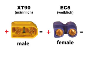 Câble convertisseur XT90 (m) - EC5 (f)