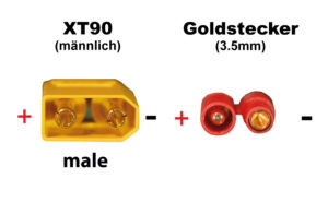 Câble convertisseur XT90 (m) - 3,5mm contact or