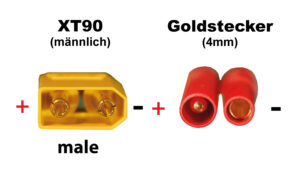 Câble convertisseur XT90 (m) - 4mm contact or