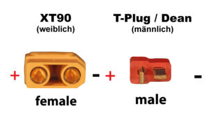Câble convertisseur XT90 (f) - T-Plug (m)