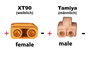 Câble convertisseur XT90 (f) - Tamiya (m)