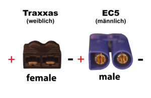 Câble convertisseur Traxxas (f) - EC5 (m)