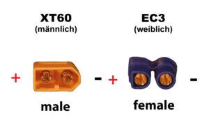 Câble convertisseur XT60 (m) - EC3 (f)
