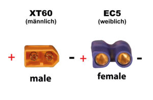 Câble convertisseur XT60 (m) - EC5 (f)
