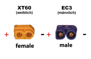 Câble convertisseur XT60 (f) - EC3 (m)