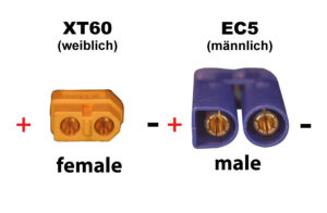 Câble convertisseur XT60 (f) - EC5 (m)