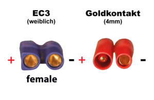 Câble convertisseur EC3 (f) - 4mm contact or