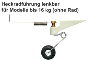 Support de roue arrière dirigeable pour avion de 7 - 16 kg