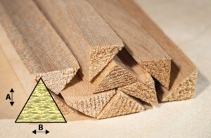 Baguette trianglulaire en balsa 6 x 6 mm